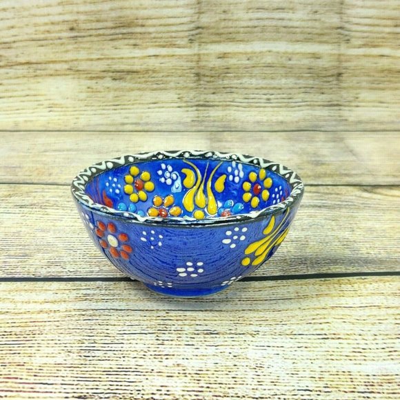 Ceramic Round Bowl Handmade Tapas Pottery Pinch Small Dip Dish Serveware Décor - Picture 3 of 10